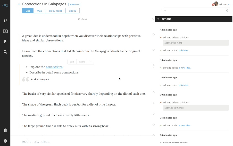 Independent scroll and video notes